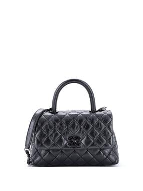 Chanel Coco Top Handle Bag Quilted Aged #323648C47B